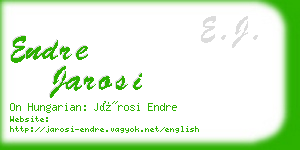 endre jarosi business card